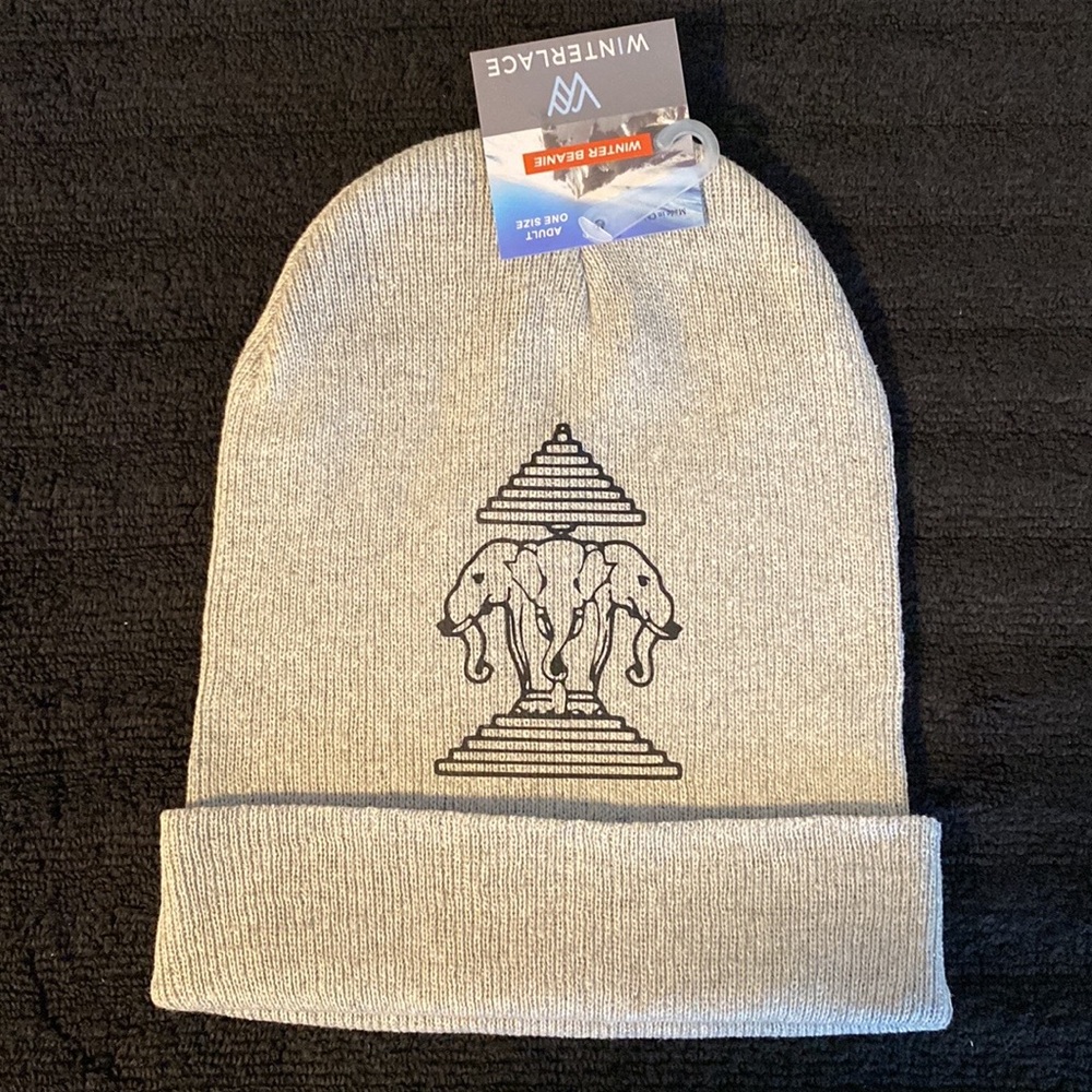 Lao - 3 Elephants Beanie Gray